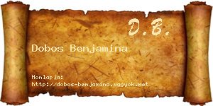 Dobos Benjamina névjegykártya